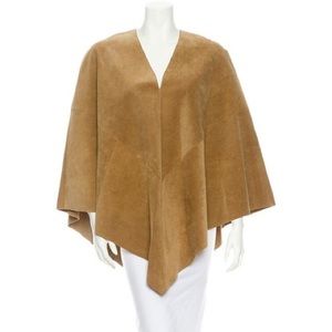 Theory Camel Suede Poncho